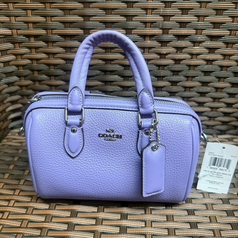 Coach Mini Rowan Women's Crossbody Sliver/Light Violet CR247 - Picture 5 of 8